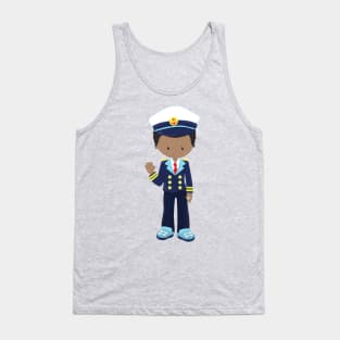 African American Boy, Boat Captain, Skipper, Sea Tank Top